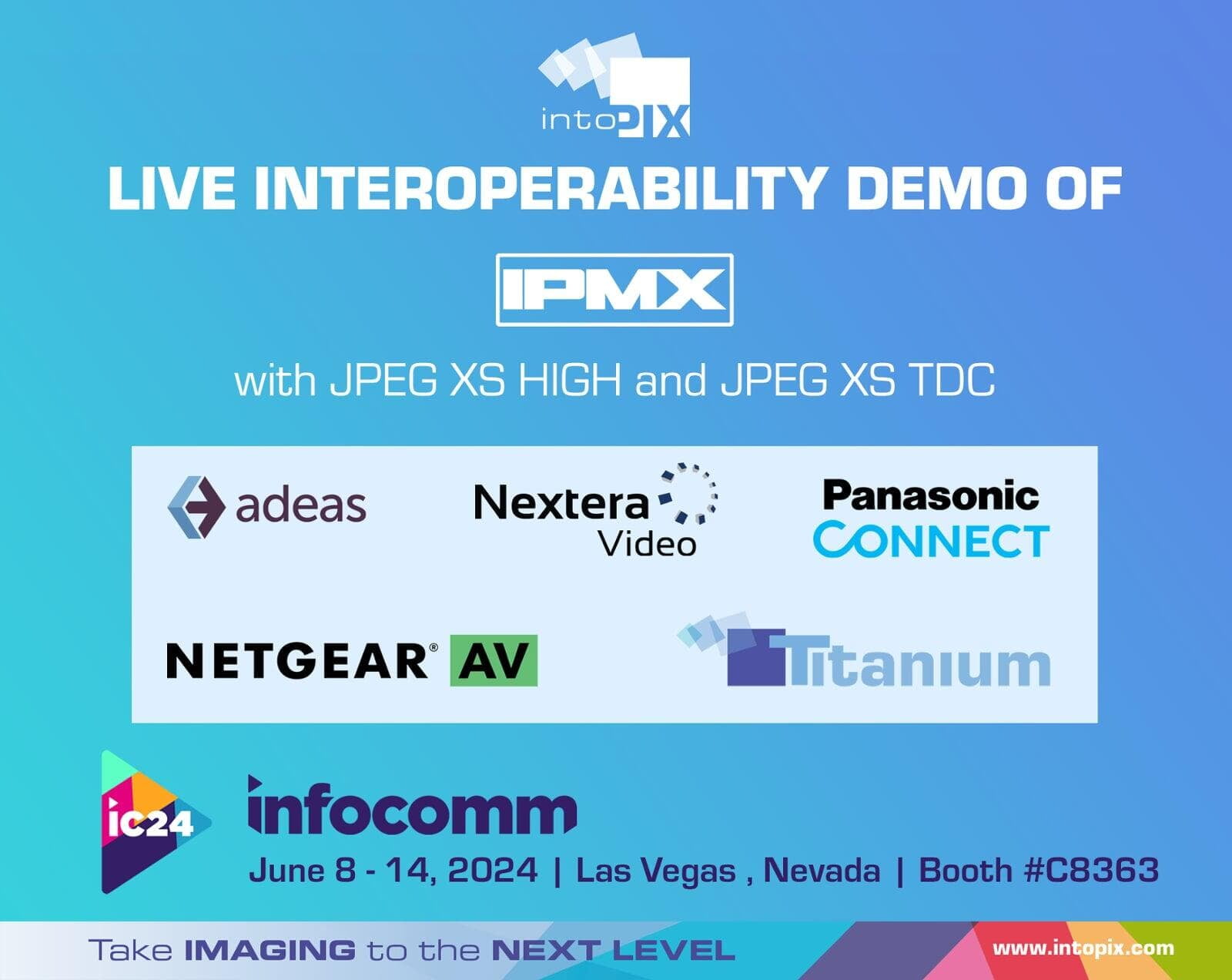 intoPIX Démonstration de l'interopérabilité de Live IPMX sur InfoComm 2024